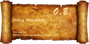 Odry Benedek névjegykártya