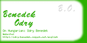 benedek odry business card
